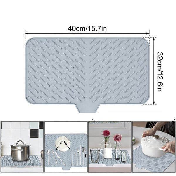 Silicone Dish Drying Mat – Quick Dry Non-Slip Kitchen Sink Mat