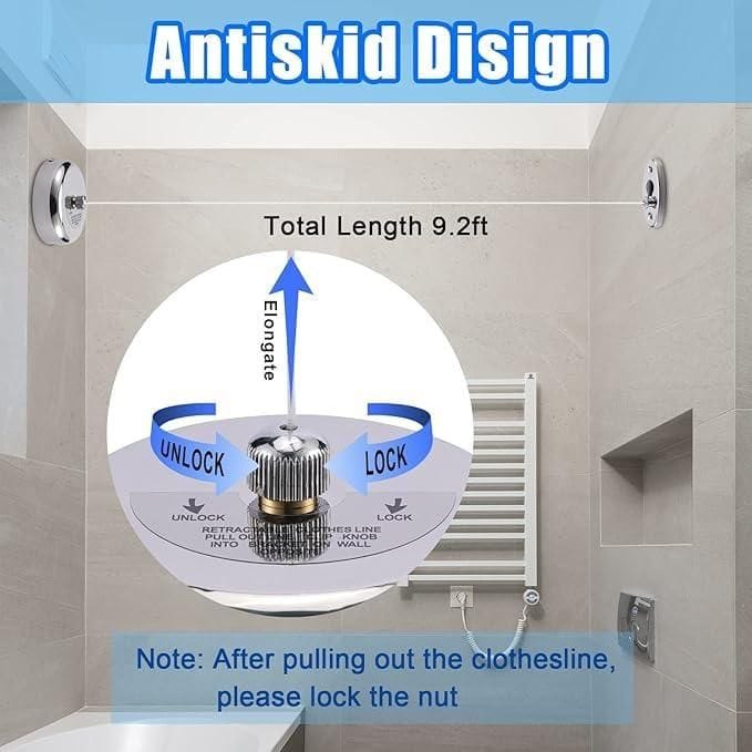FlexDry Stainless Steel Retractable Clothesline for Home & Balcony