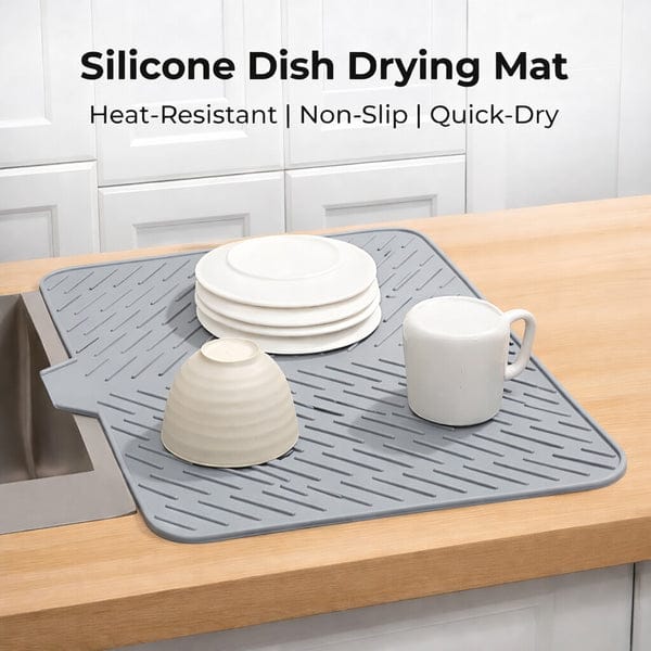 Silicone Dish Drying Mat – Quick Dry Non-Slip Kitchen Sink Mat