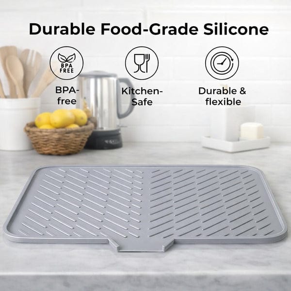 Silicone Dish Drying Mat – Quick Dry Non-Slip Kitchen Sink Mat