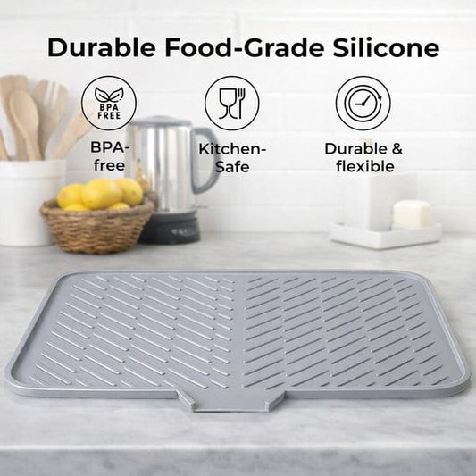 Silicone Dish Drying Mat – Quick Dry Non-Slip Kitchen Sink Mat