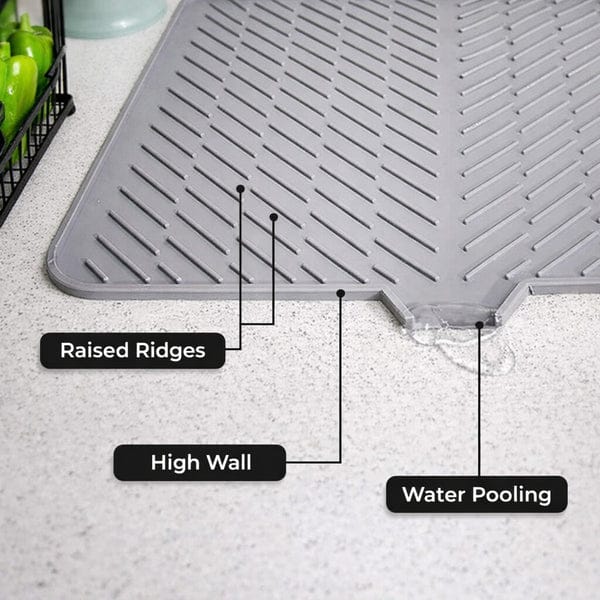 Silicone Dish Drying Mat – Quick Dry Non-Slip Kitchen Sink Mat