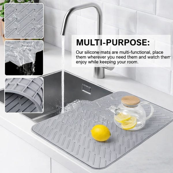 Silicone Dish Drying Mat – Quick Dry Non-Slip Kitchen Sink Mat