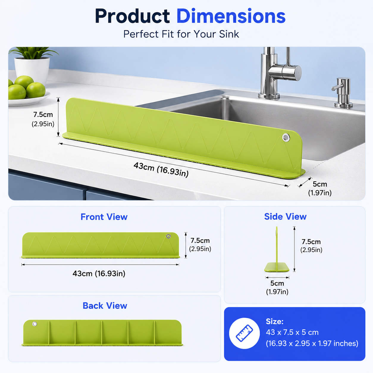 Silicone Anti-Splash Sink Edge Guard (Pack of 2)