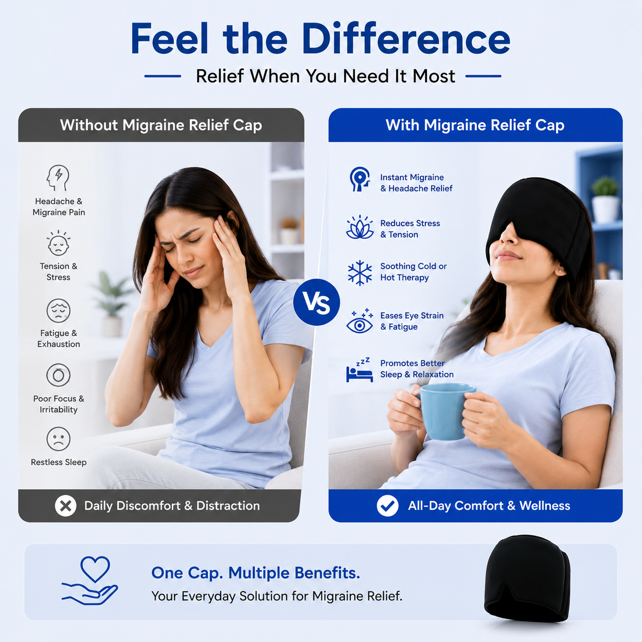 CalmRelief™ Migraine Relief cap